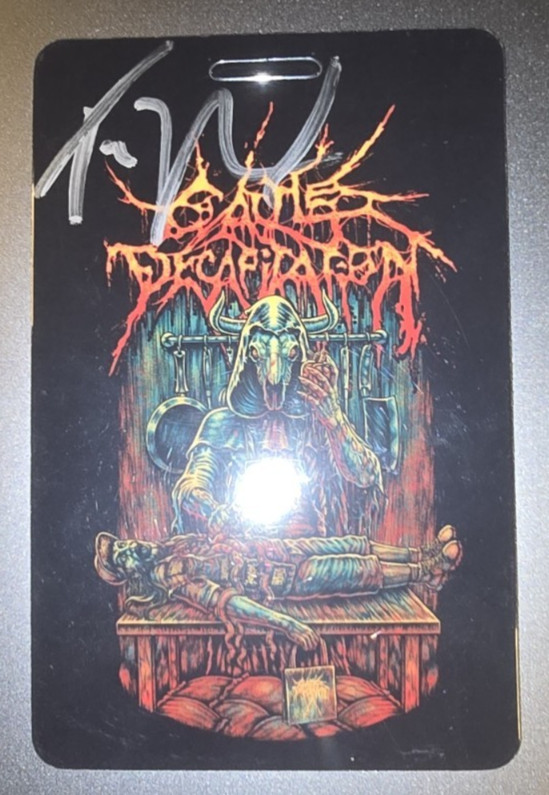 CATTLE DECAPITATION – DEATH ATLAS TOUR VIP Laminate Pass SIGNED!