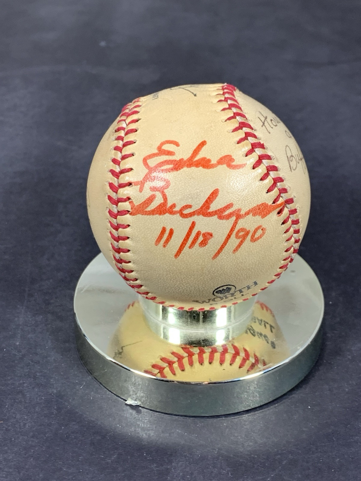 Buffalo Bob, Gordon Liddy, Signed, Baseball PSA Autograph Grade 8, Total 4 Sigs.