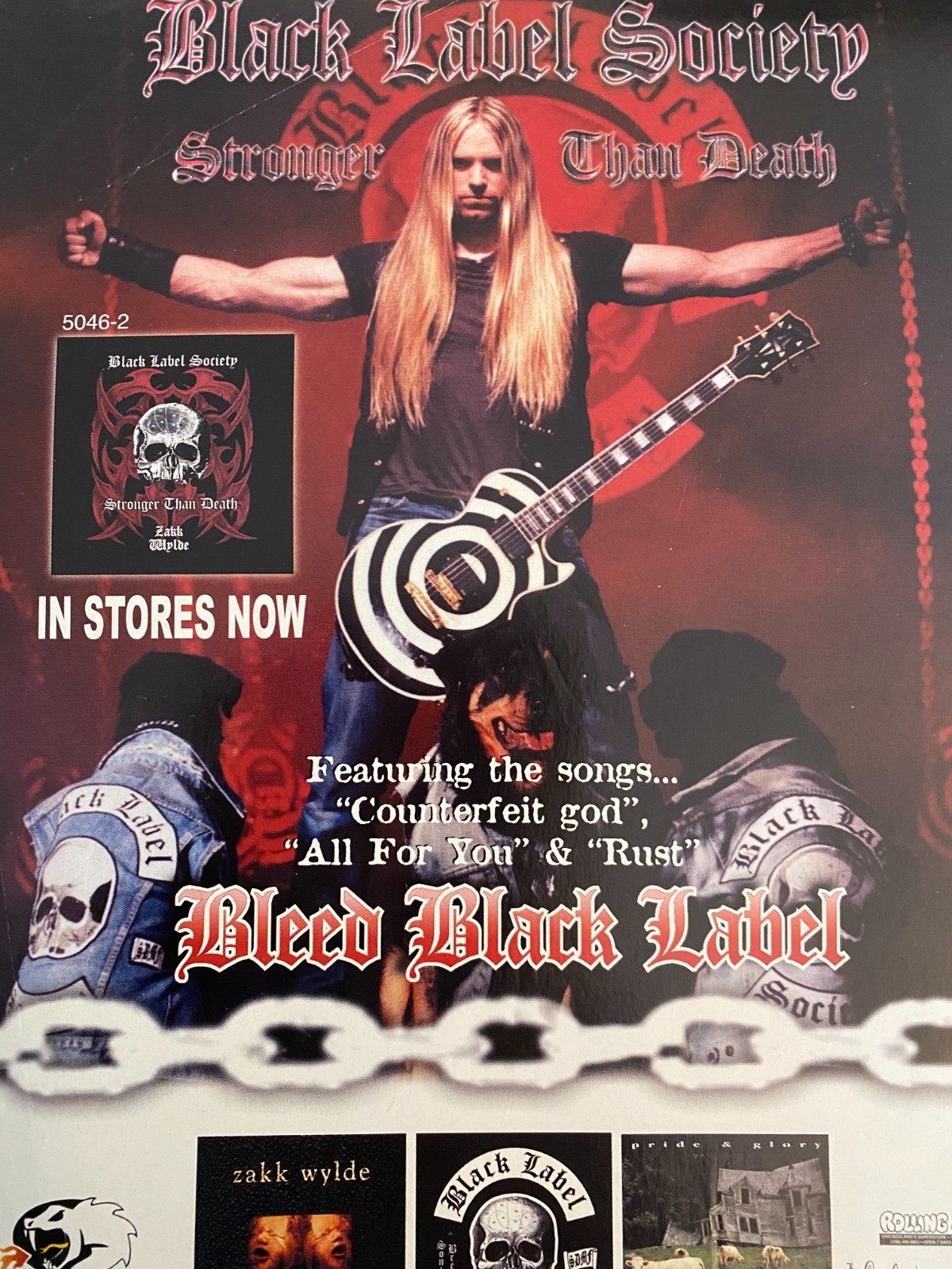 Zakk Wylde, Black Label Society, Stronger Than Death, Full Page Promotional Ad