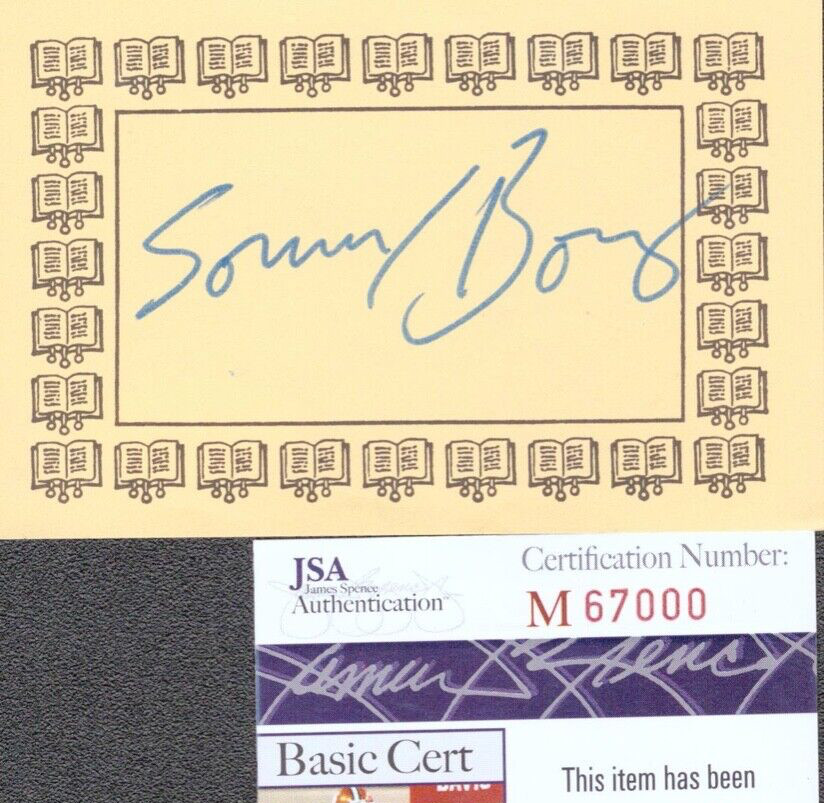 SONNY BONO Signed Autograph Book Plate 2.5×4 JSA COA