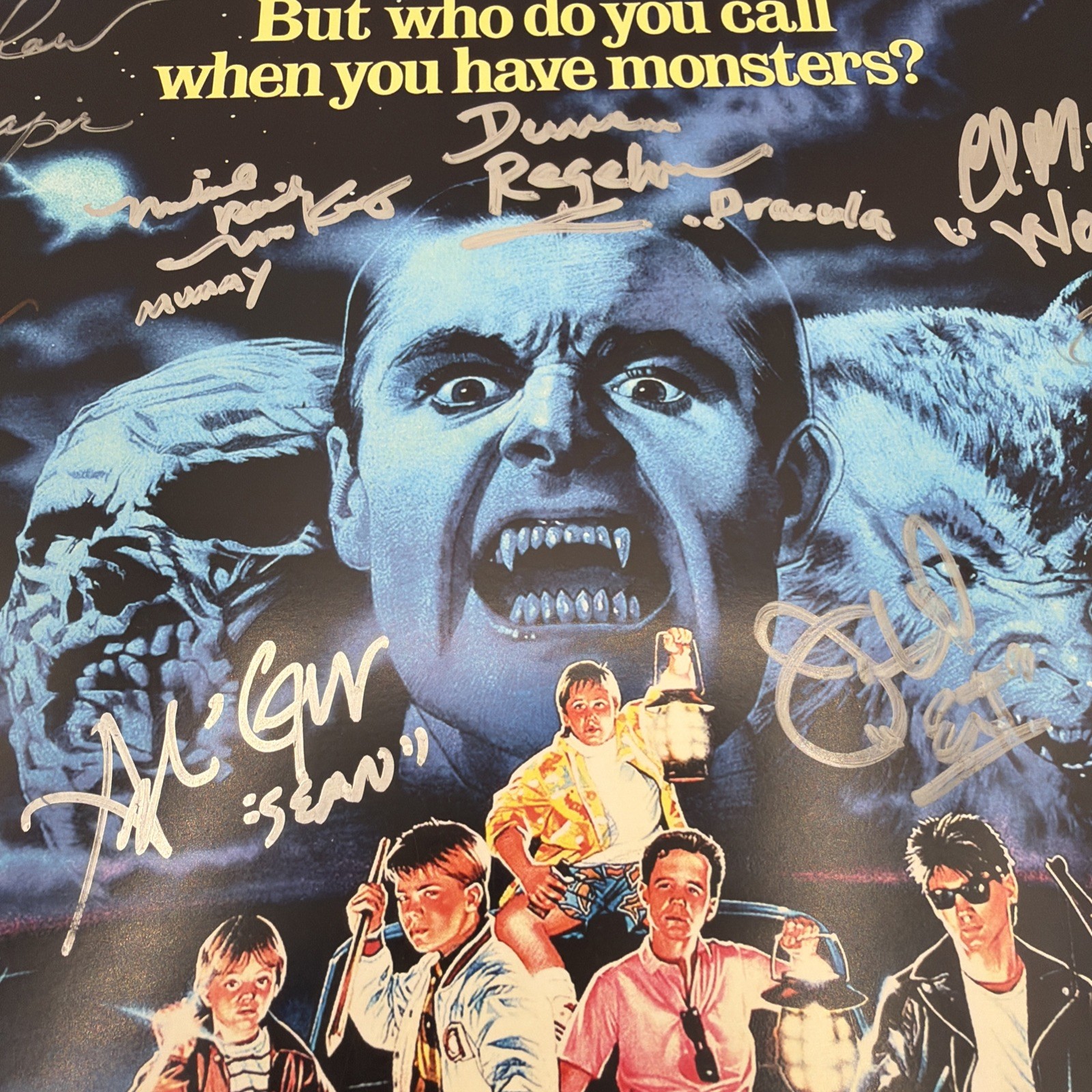 The Monster Squad Autographed 11×17 Poster Cast Signed by 15 Gower, Dekker, Shaw
