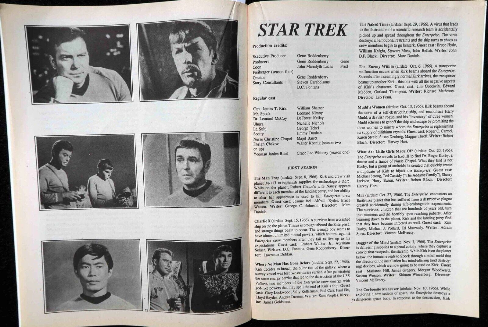 Epi-Log Premiere Issue & Special Issue, Sci-Fi TV Episode Capsules, Star Trek