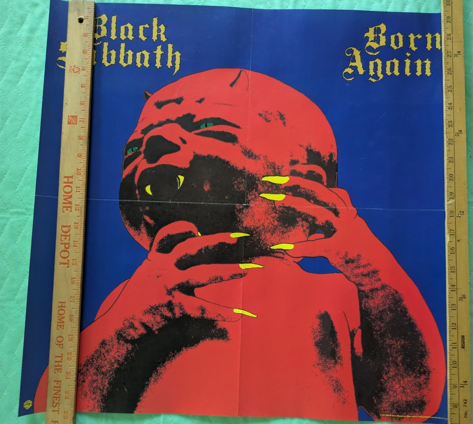 BLACK SABBATH Vintage BORN AGAIN Store Display Poster 23″X23″ EX