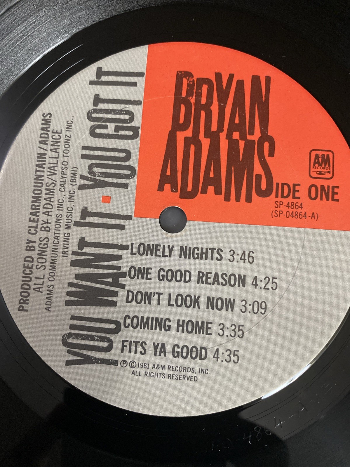 Bryan Adams signed / Autographed Vinyl LP You Want It You Got It