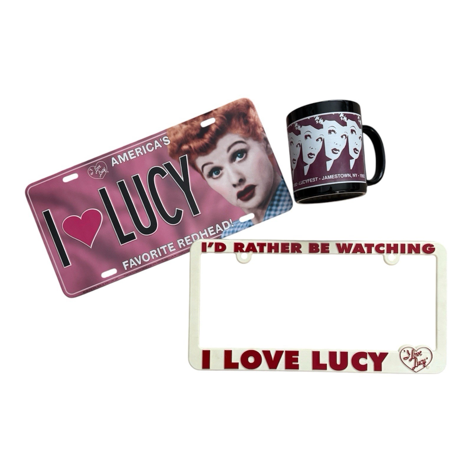 I Love Lucy 12″ Decorative License Plate & Frame and Lucy Fest Coffee Mug