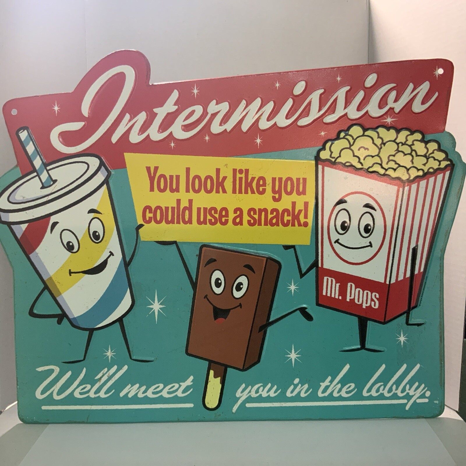 INTERMISSION POPCORN Home THEATER TV Movie Game Room CINEMA COKE Candy – SIGN
