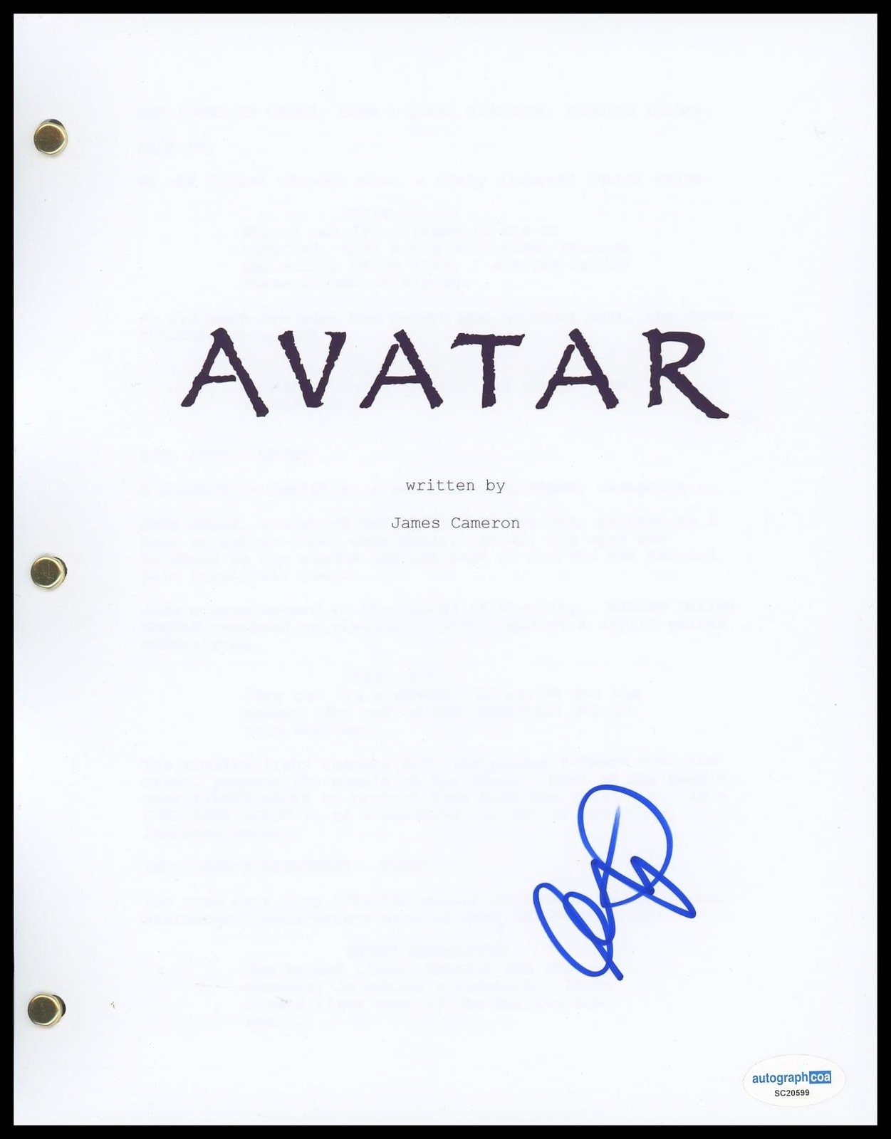 CCH Pounder “Avatar” AUTOGRAPH Signed Full Complete Script Screenplay ACOA