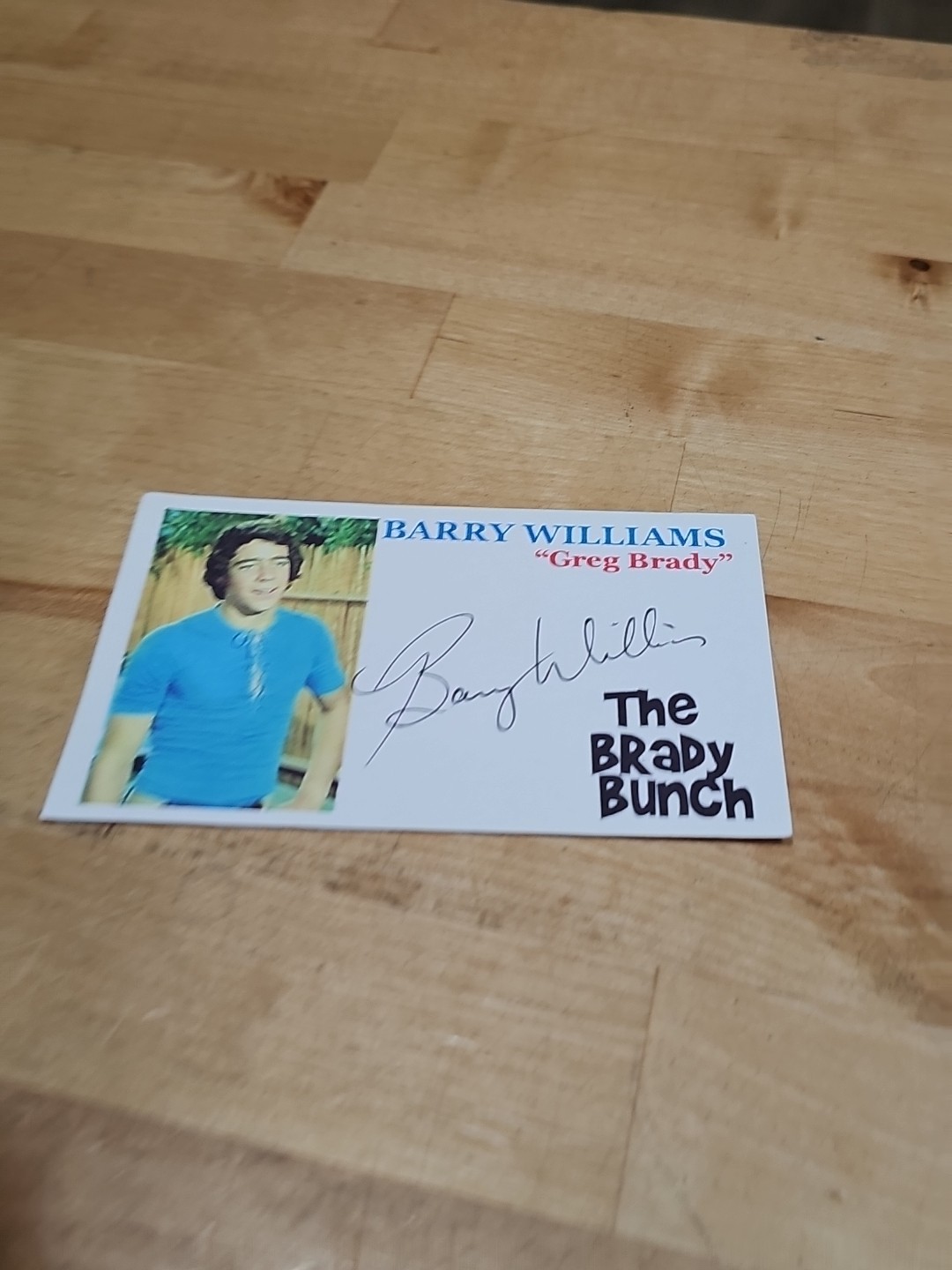 Barry Williams Autographed Signed 3×5 Index Card The Brady Bunch