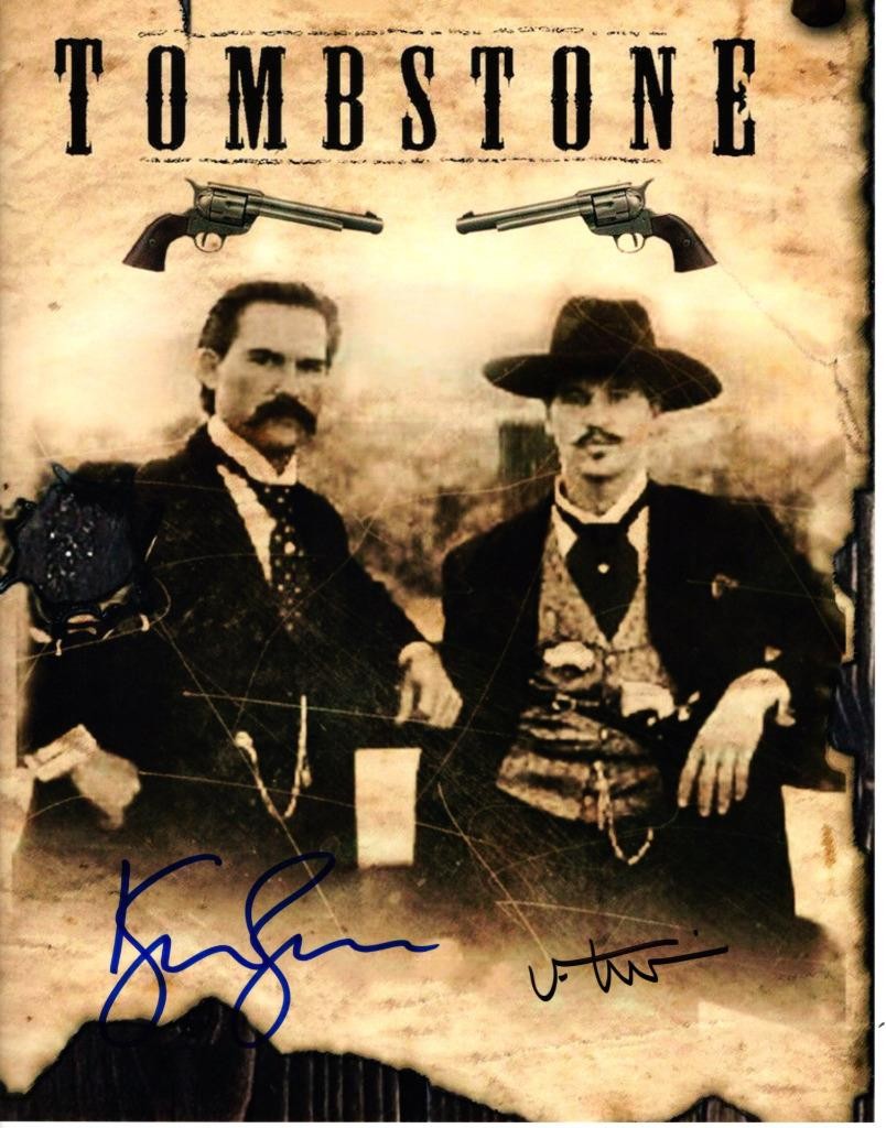 Kurt Russell Val Kilmer signed 11×14 Picture Photo Pic autographed with COA