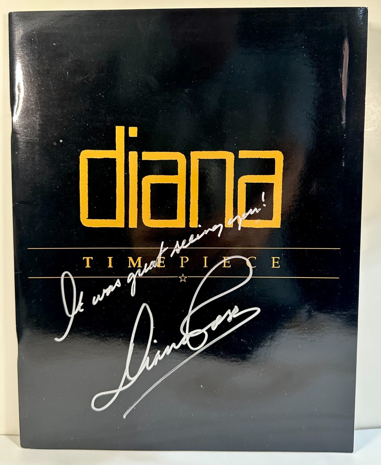 1989 Diana Ross Concert Program Tourbook Signed w/ Inscription London (UK)