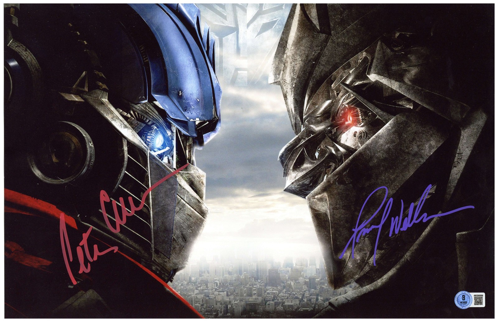 Peter Cullen & Frank Welker Signed 11×17 Photo Transformers Autographed BAS COA