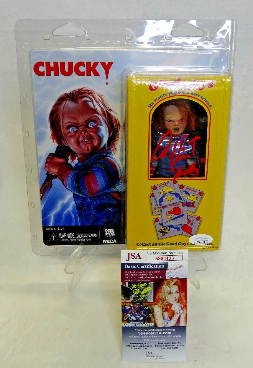ALEX VINCENT SIGNED NECA RETRO CLOTHED CHUCKY ACTION FIGURE JSA GOOD GUYS