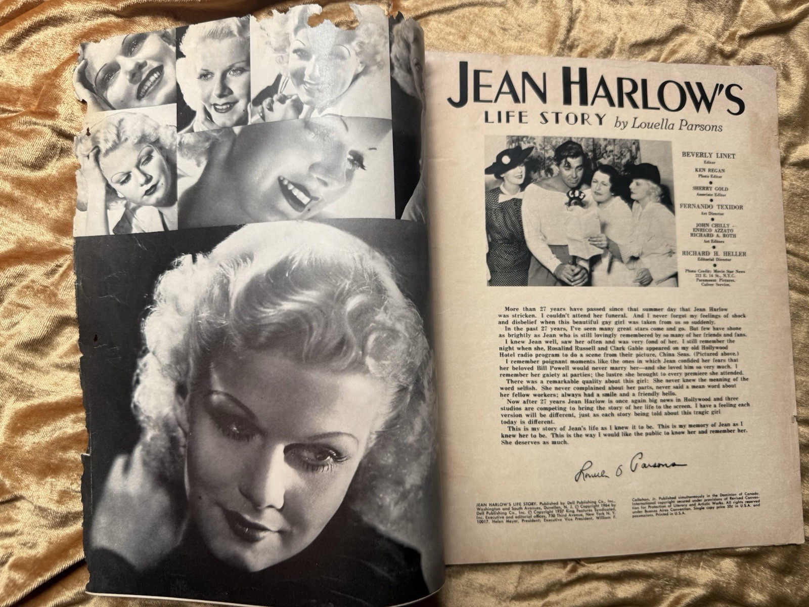 ⭐ Jean Harlow’s Life Story Magazine • Louella Parsons • 100+ Rare Photos 1950s