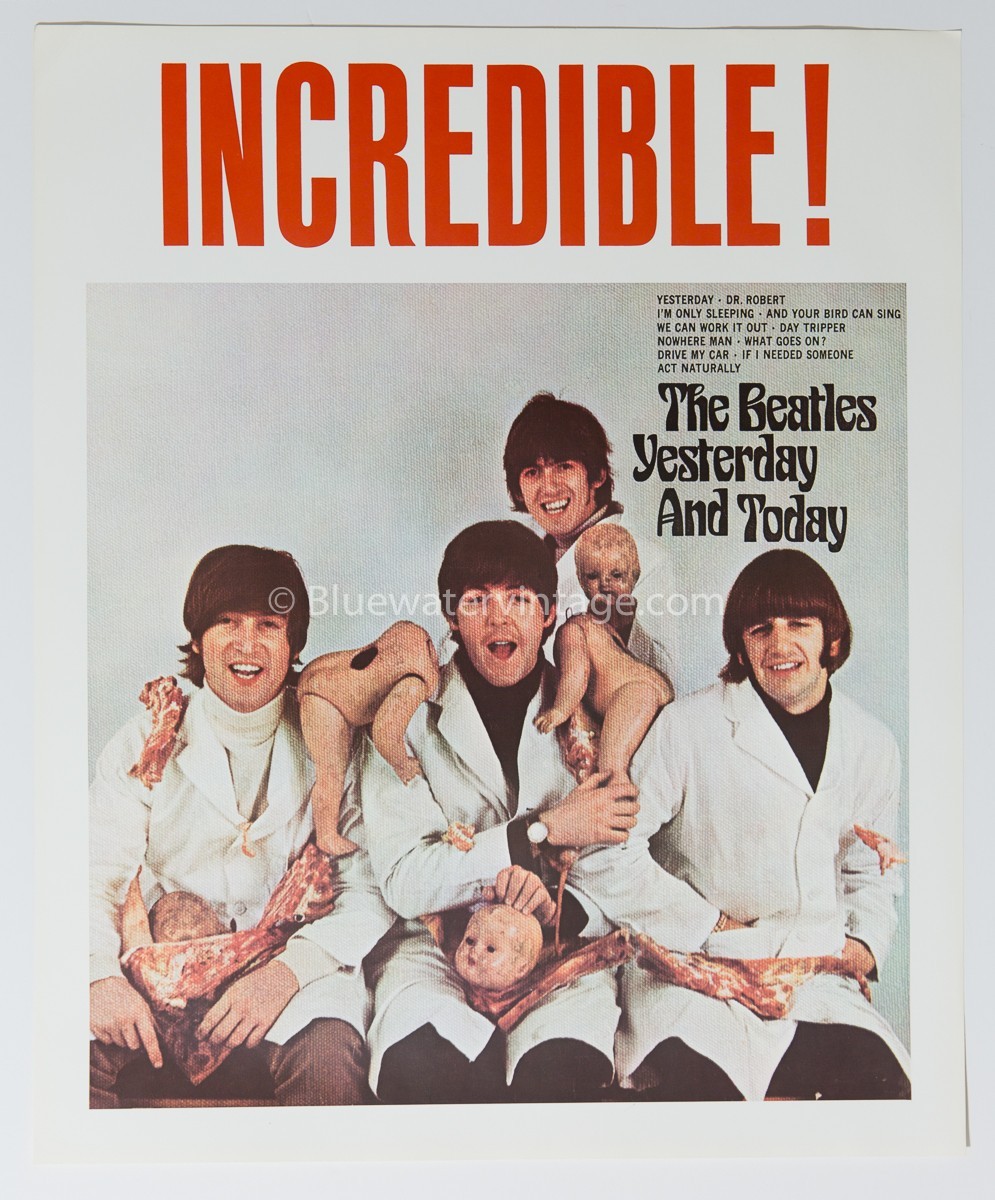 Vintage 1980s 18×22 Poster The Beatles Butcher Cover Yesterday and Today EX!