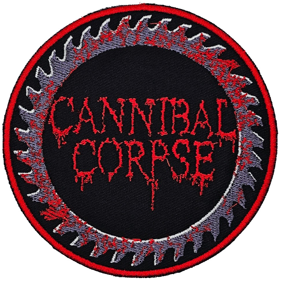 CANNIBAL CORPSE SAWBLADE (red circle border) EMBROIDERED PATCH