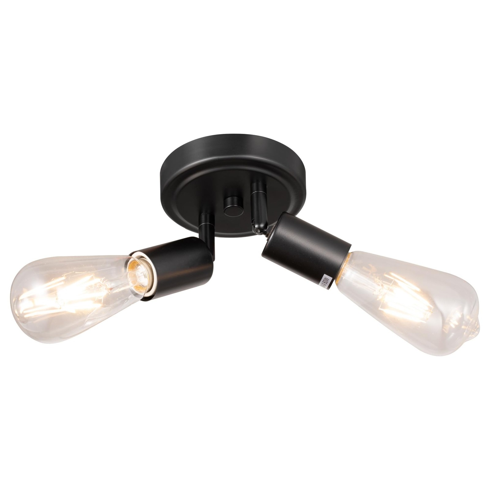 Semi Flush Mount 2Light Ceiling Light Matte Black with E26 Base Modern Chande…