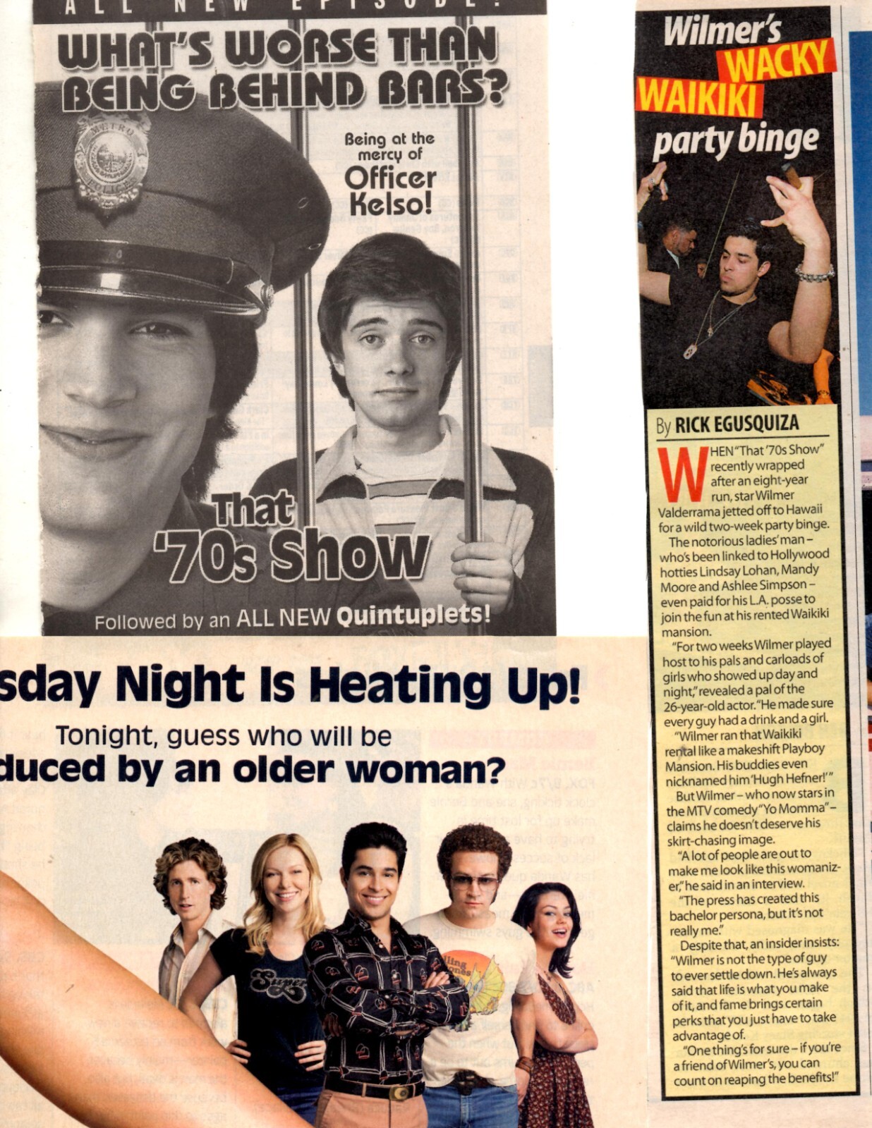 That 70’s Show: 75 separate pages clippings lot Ashton Kutcher-Mila Kunis 70s
