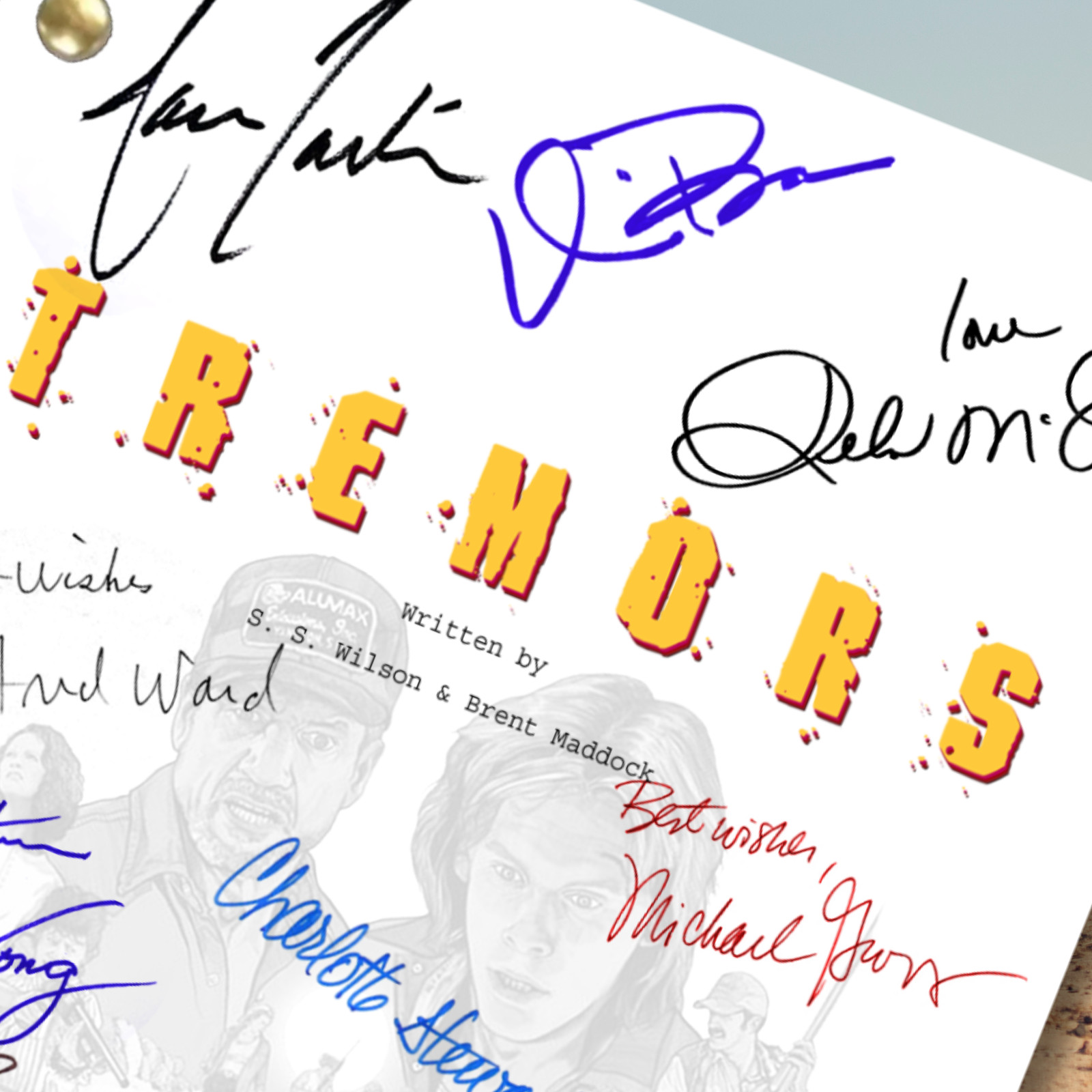 Tremors Script Signed Autograph Reprints | Tremors Movie Memorabilia | Collector
