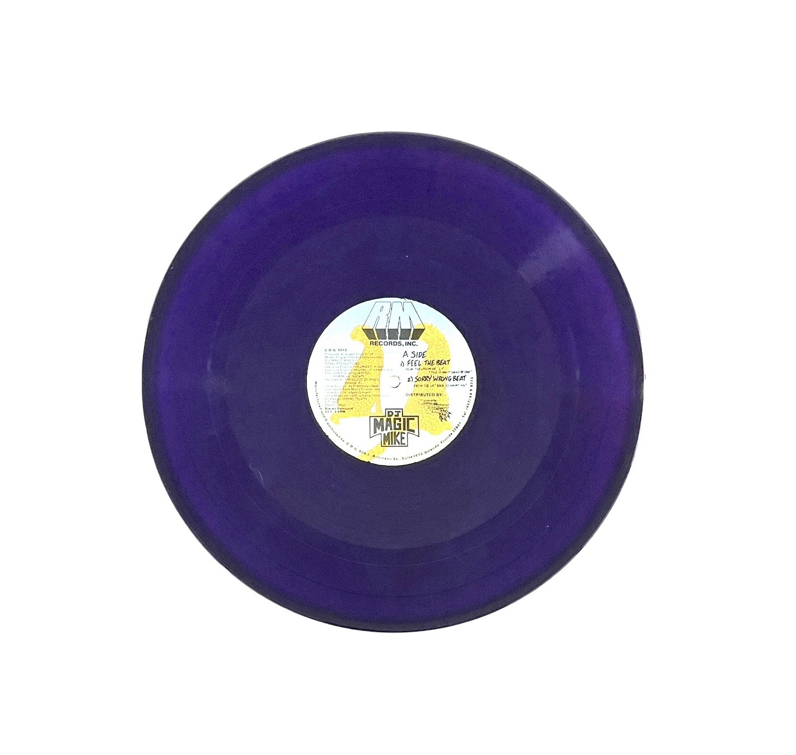DJ Magic Mike Signed Feel The Beat Purple Vinyl Record Bass Man ACOA Certified