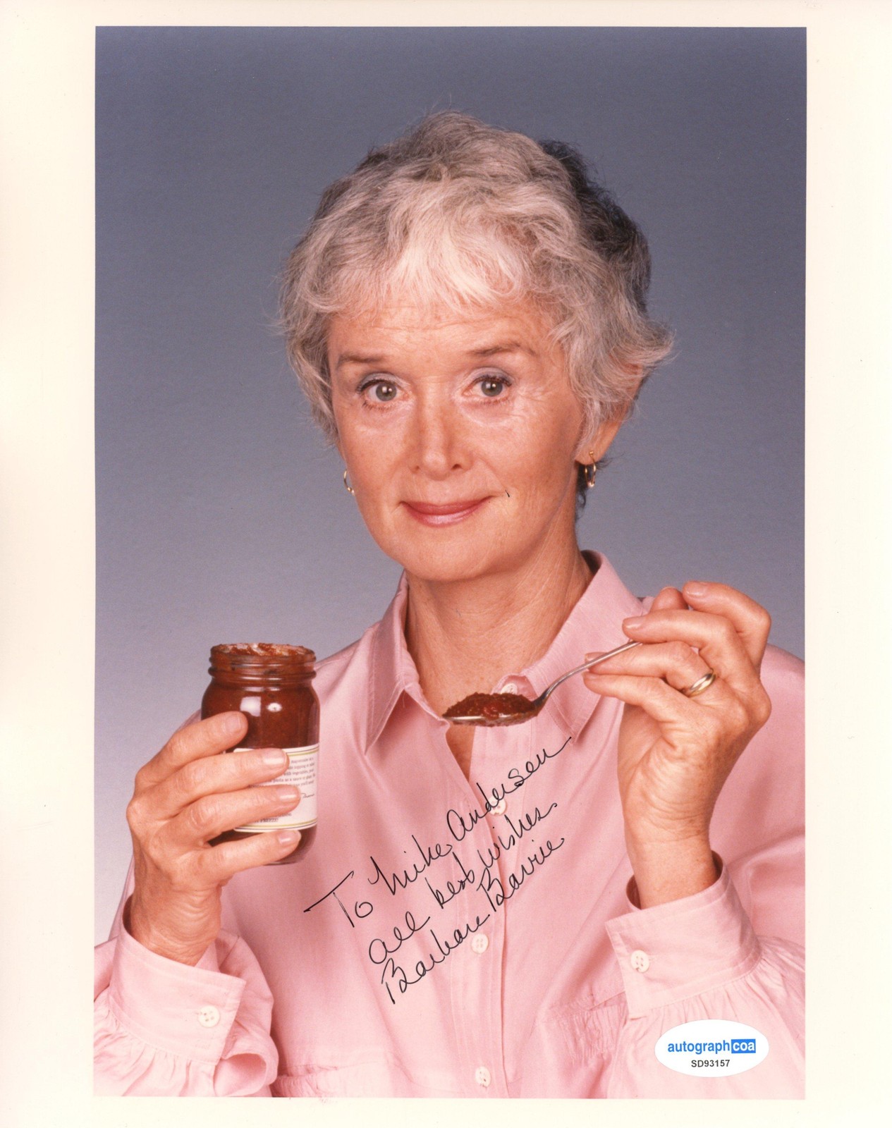 Barbara Barrie “Suddenly Susan” AUTOGRAPH Signed 8×10 Photo ‘To Mike Anderson’