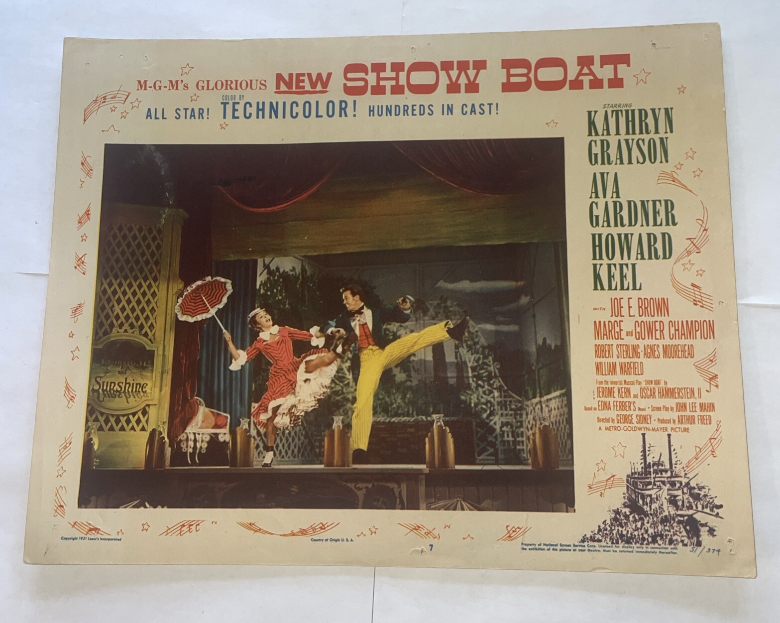 Original Movie Lobby Card “Show Boat” Ava Gardner 1951 11×14 51/374