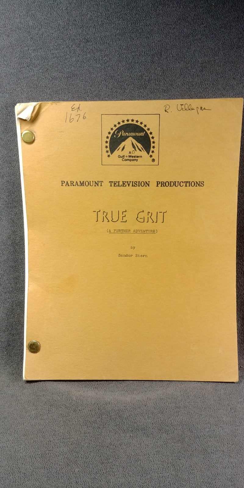 1978 True Grit A Further Adventure Stern TV Movie Script Call Sheet Warren Oates