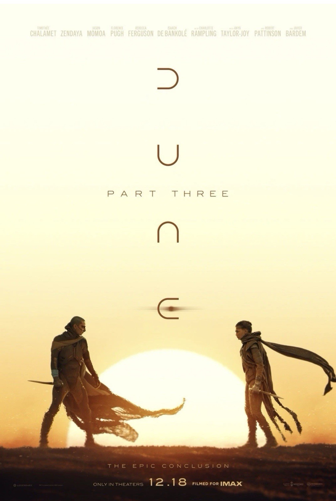 Dune Part 3 (Chalamet, Zendaya) Official Movie Poster DS 27”x40” Mint
