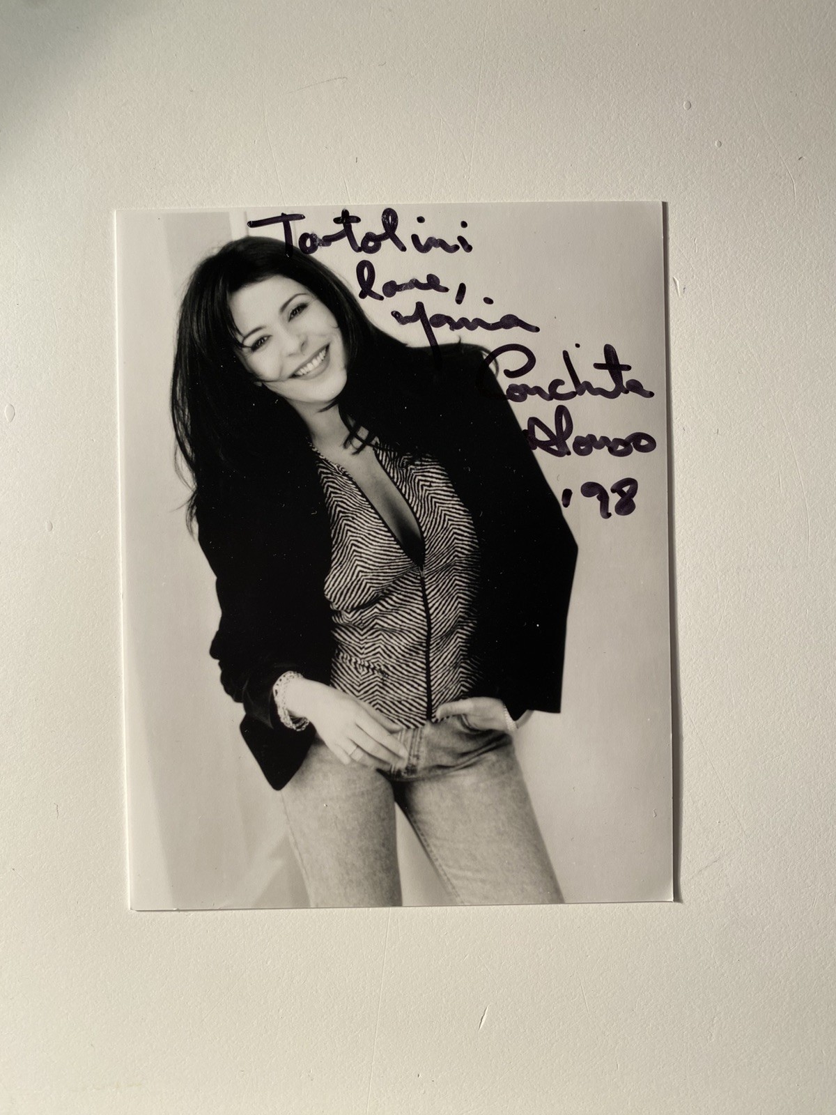 Maria Conchita Alonso Actress Signed 8×10 Matte Photo JSA Authenticated