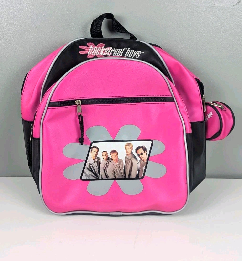 Vintage 1999 Backstreet Boys Pink Backpack and Coin Purse Bag Charm – RARE – Y2K