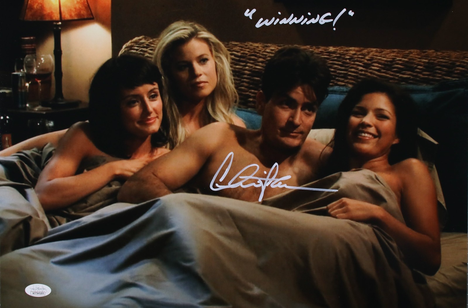 Charlie Sheen Signed 12×18 Photo “WINNING!” JSA COA from Private Signing