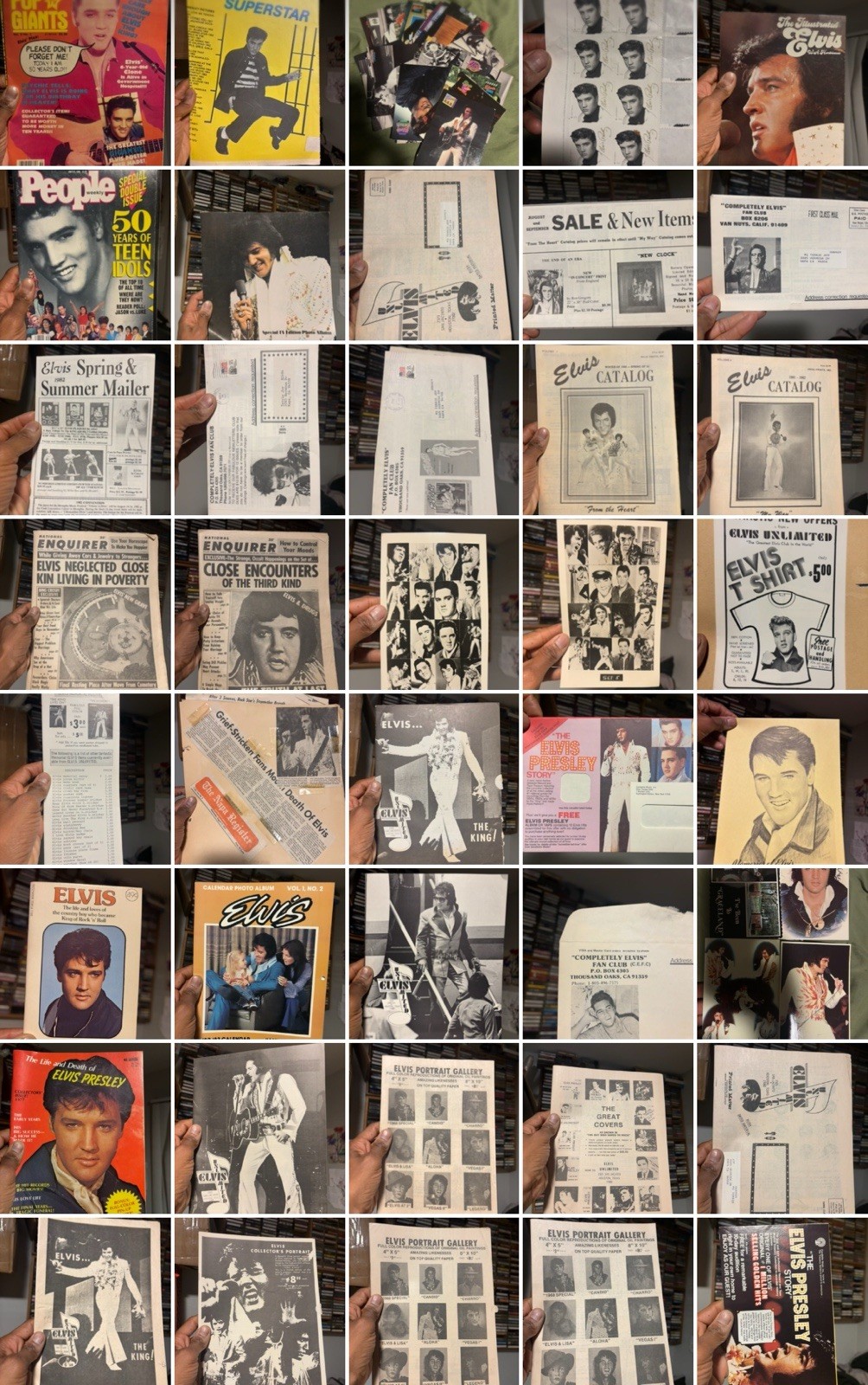 Elvis Custom Scrapbook / Newspaper Clippings / Stamps / Fan Club Booklets / Misc