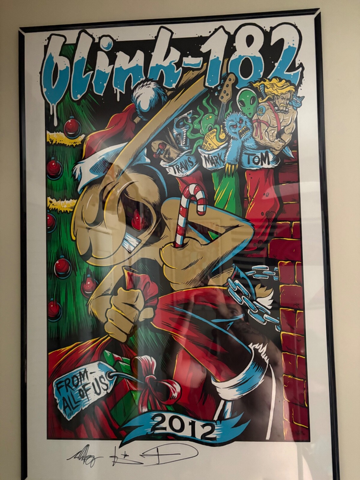 Blink 182 Signed 2012 Christmas Poster