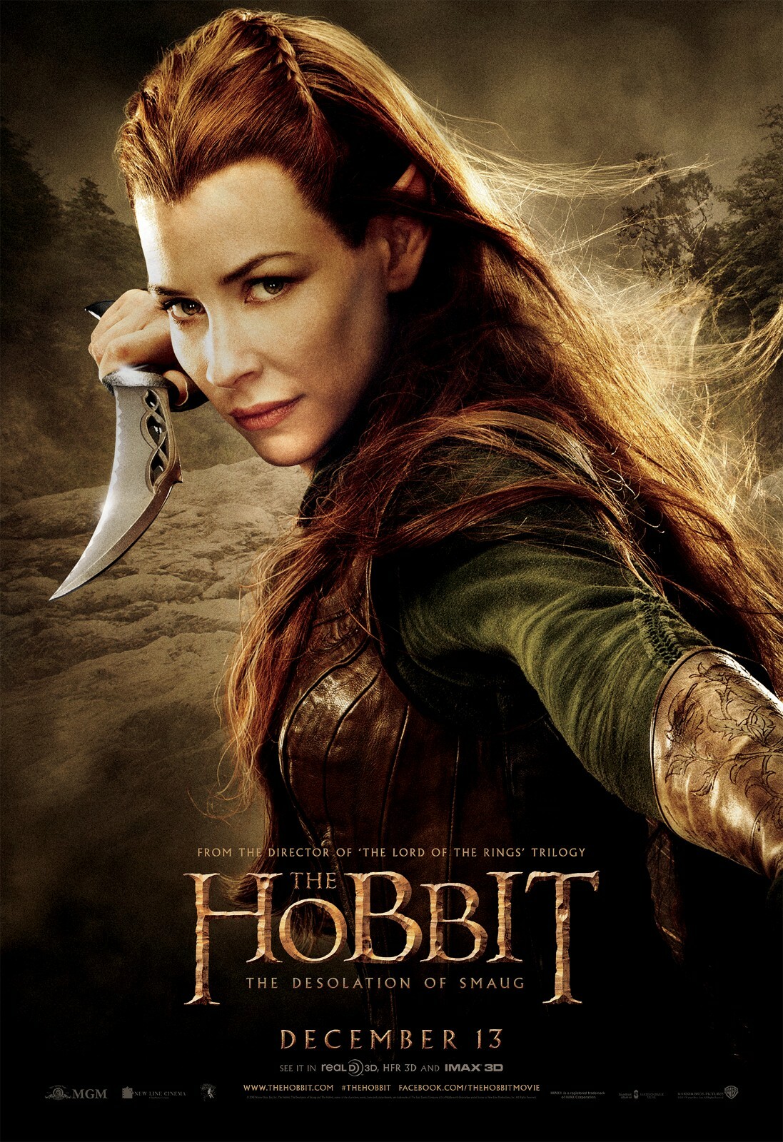 The Hobbit movie poster (e) The Desolation Of Smaug – 11 x 17 – Evangeline Lily