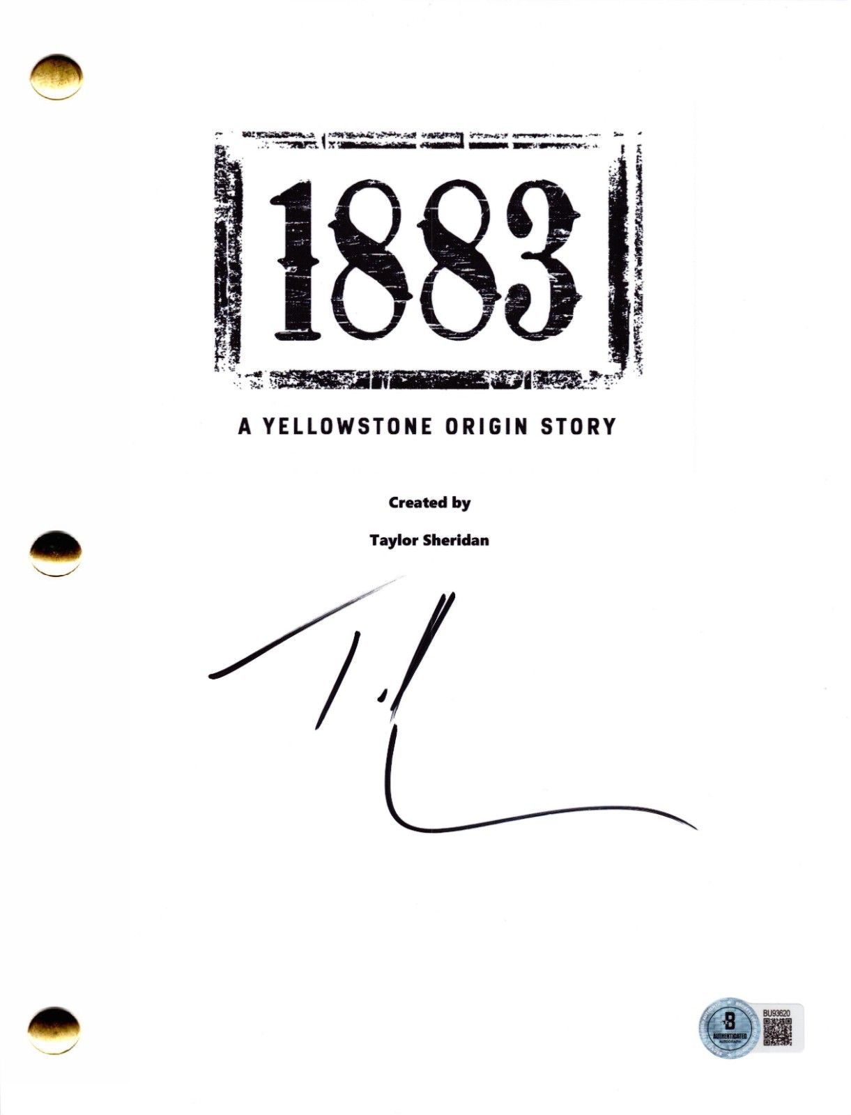 Tim McGraw Signed 1883 Yellowstone Full Pilot Script Authentic Autograph Beckett