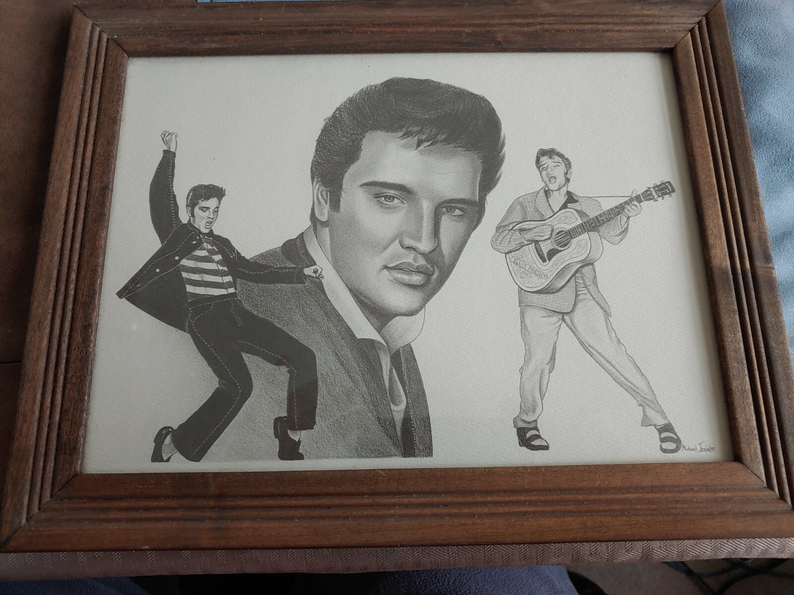 Sketch Art Elvis Presley 1987 by Michael Irvin 9×12′