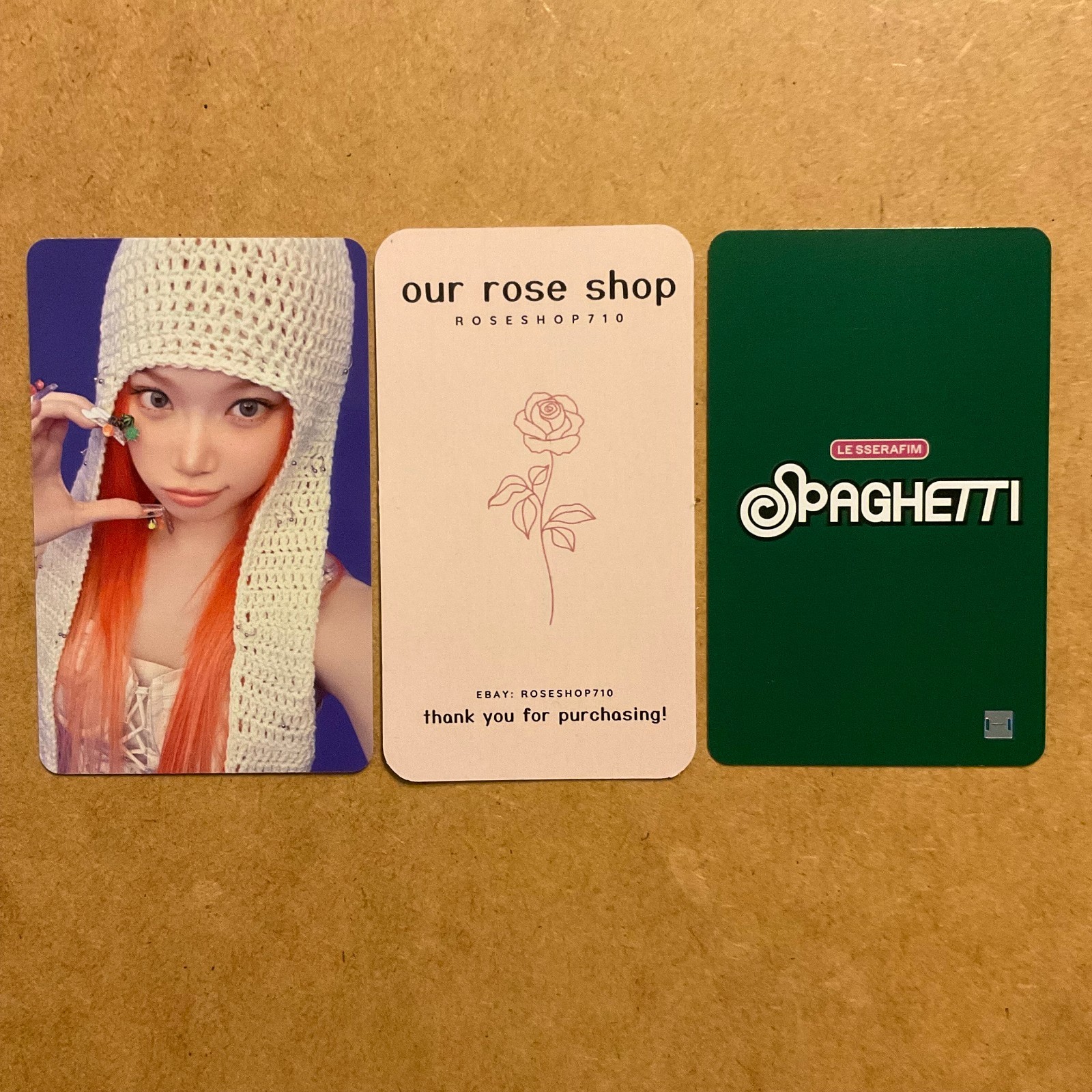 LE SSERAFIM Spaghetti 1st Single Album Withmuu LD R1 Official Photocard POB PC