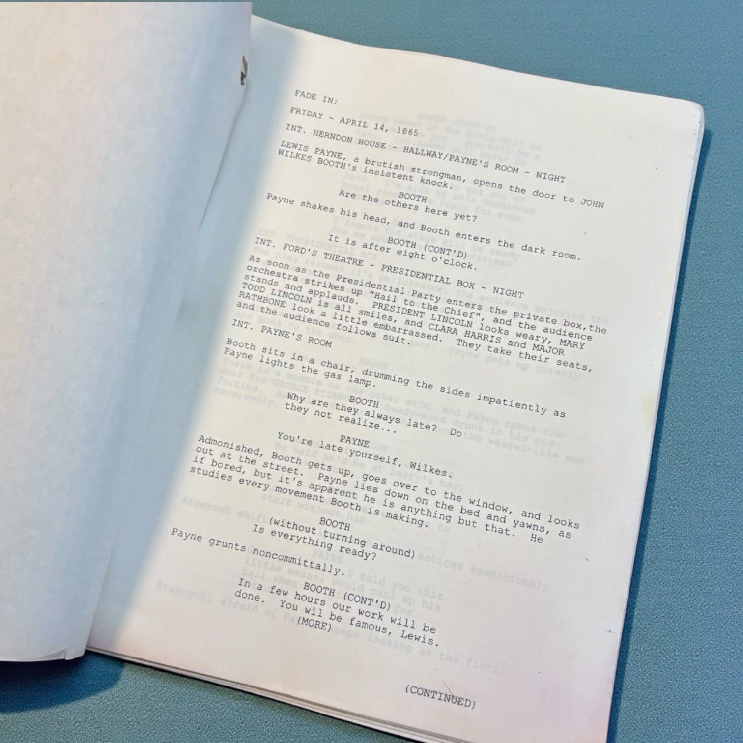 Booth 2000 Original Screenplay Script Melissa Martinez-Areffi WGA Civil War