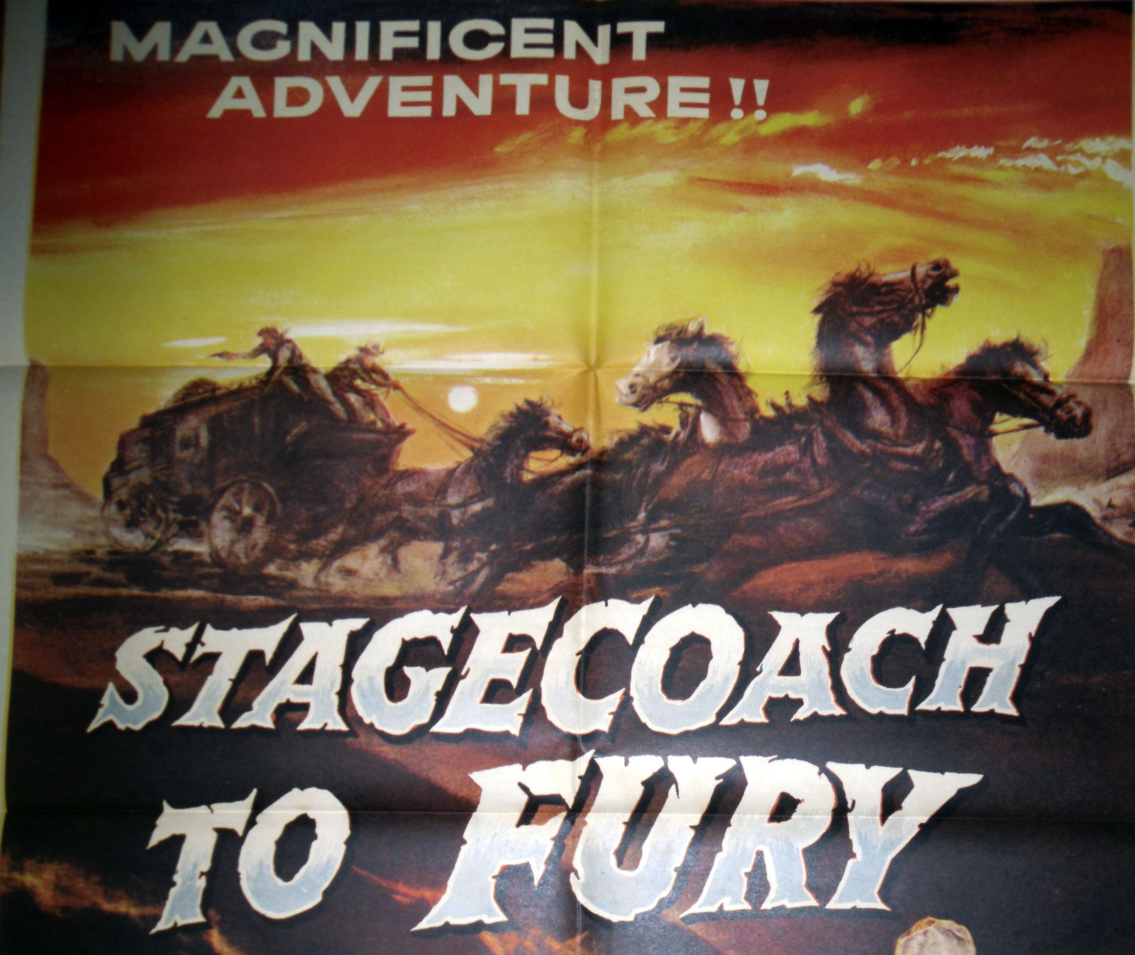 STAGECOACH TO FURY movie poster GREAT WESTERN ART orig1956 1sheet MARI BLANCHARD