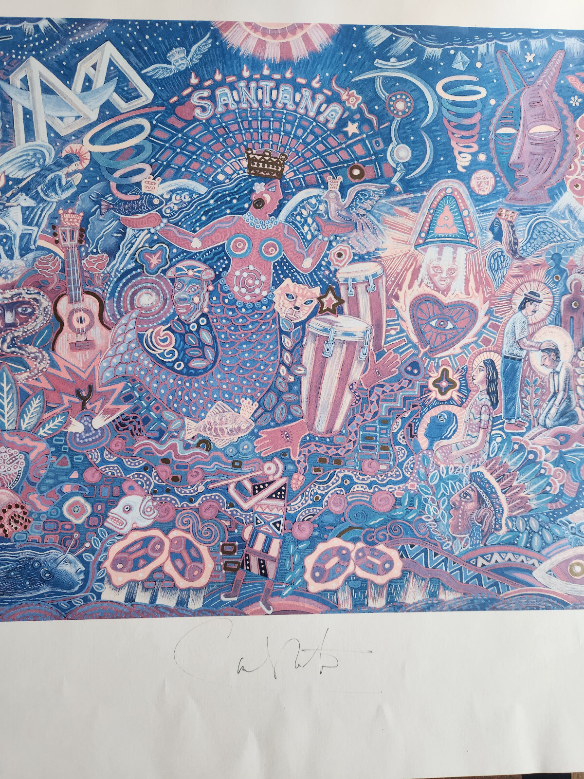 Carlos Santana Signed “Mumbo Jumbo” Limited Edition Lithoghraph