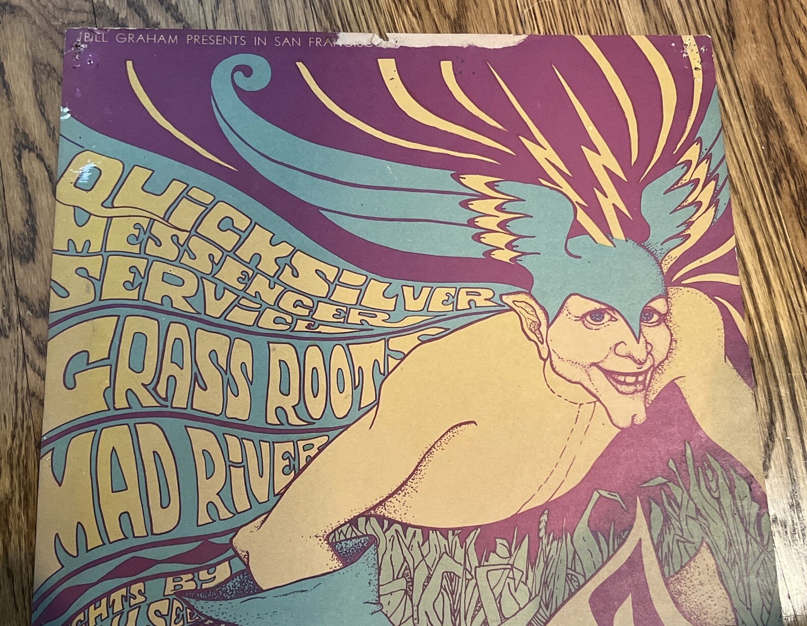 Quicksilver Messenger Grass Roots Original Rock Poster 1967 Bill Graham Fillmore
