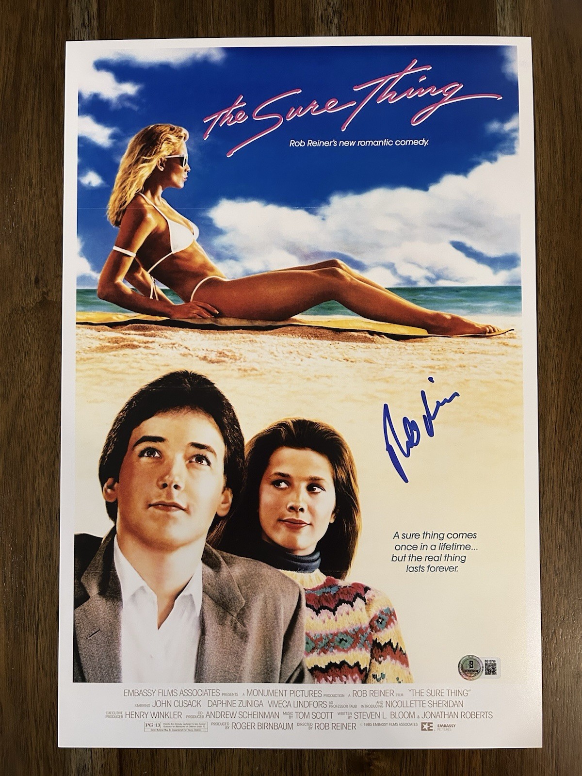 Rob Reiner ‘The Sure Thing’ Signed 12×18 Photo Director Beckett Certified