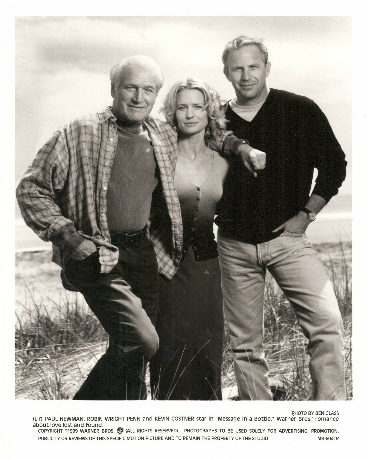 Message In A Bottle 1999 Warner Bros Press Photo Newman Penn Costner