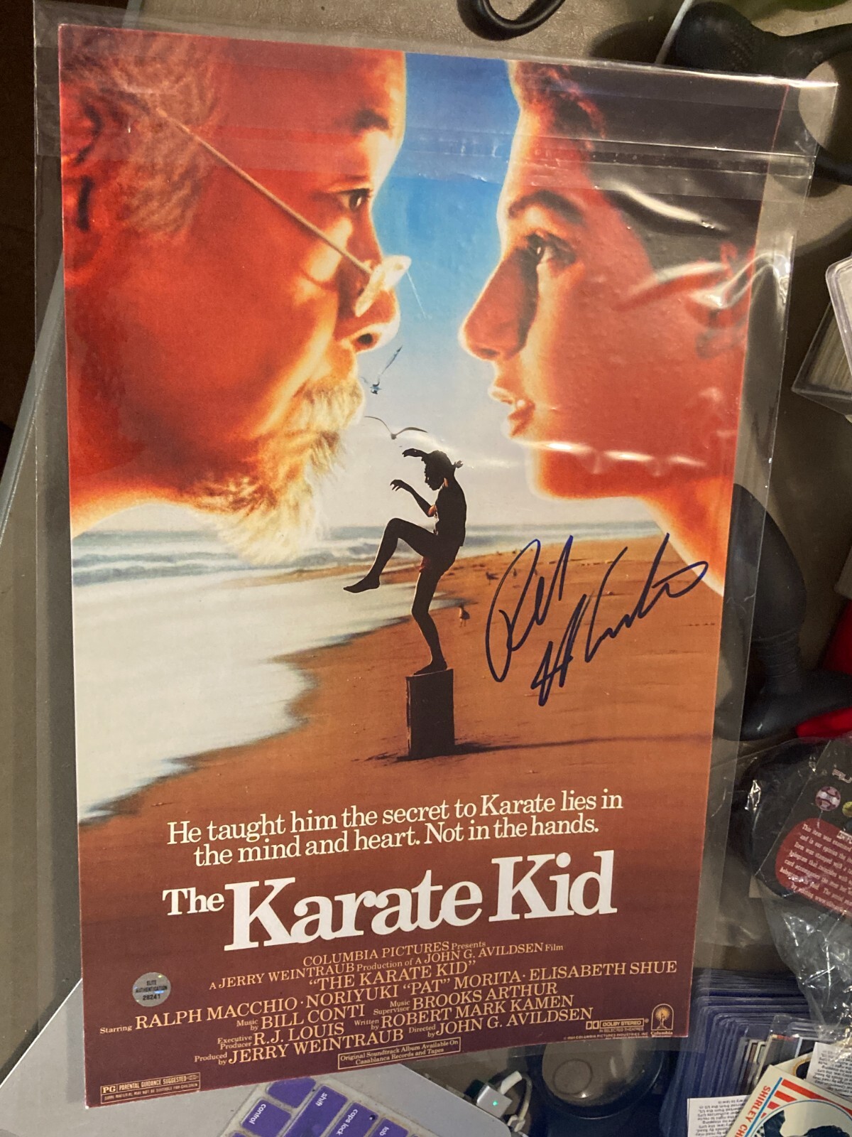 Karate Kid RALPH MACHIO. AUTOGRAPHED 17″. Poster with COA