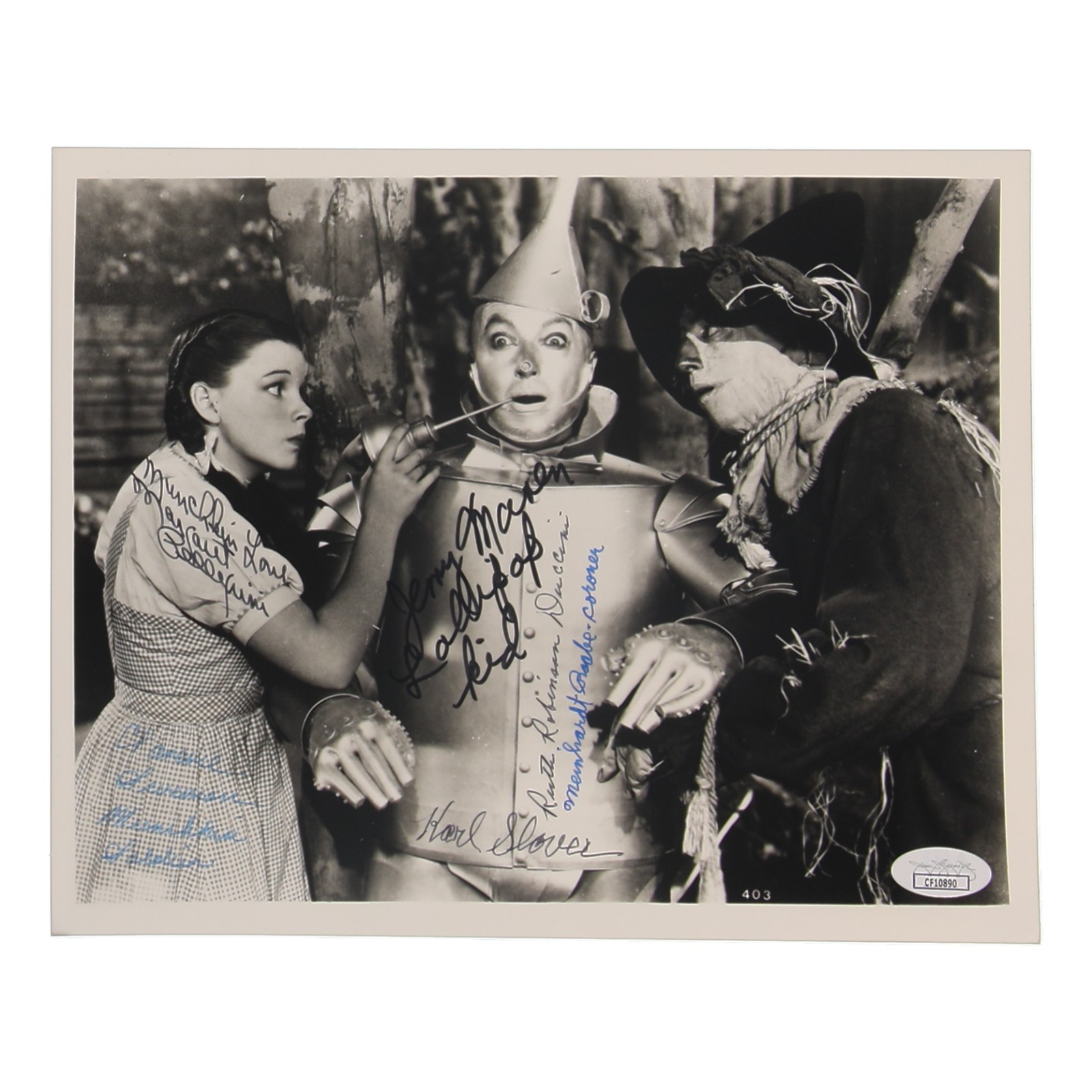 The Wizard of Oz 8×10 Photo Signed by (6) with Slover, Maren, Raabe +3 (JSA)