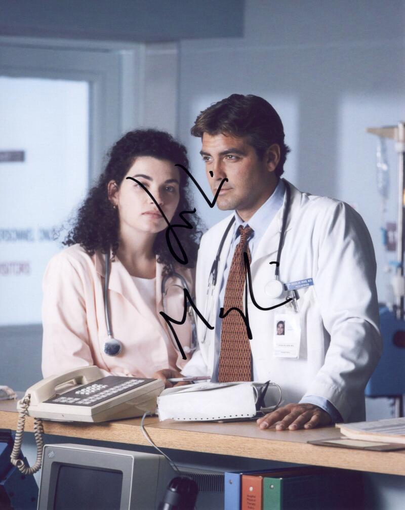 Julianna Margulies Signed Autograph 8×10 Photo Carol Hathaway w/ George Clooney
