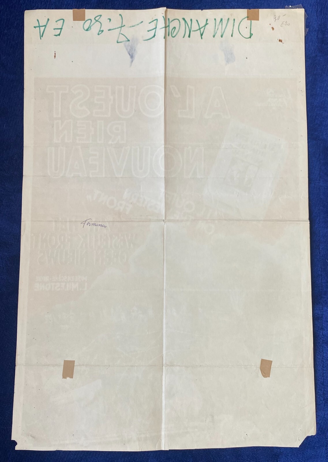 RARE POSTER: ALL QUIET.. WESTERN FRONT in French, German and English!