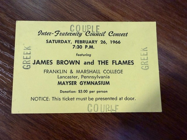 JAMES BROWN & The Flames College 1966 TICKET