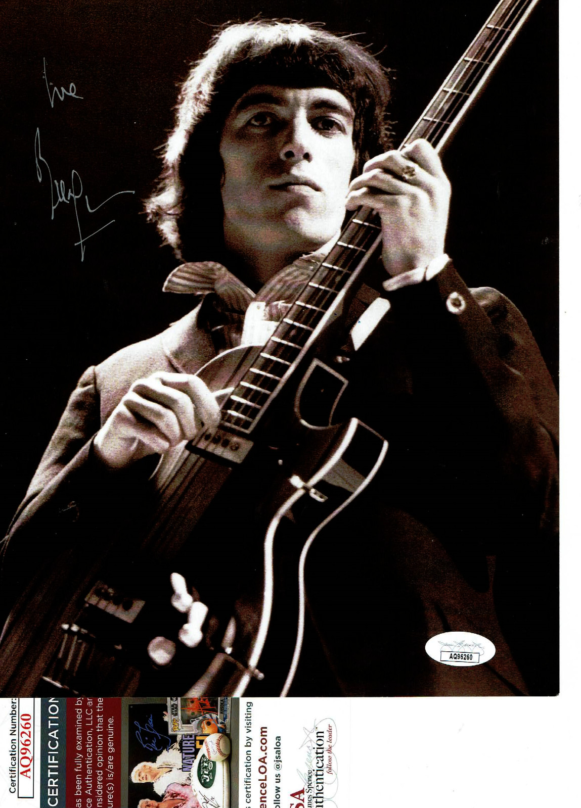 Rolling Stones Bill Wyman autogaphed 8×10 concert photo JSA Certified