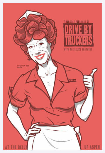 Scrojo Drive By Truckers Felice Brothers Belly Up Aspen 2008 Poster Drive_0802