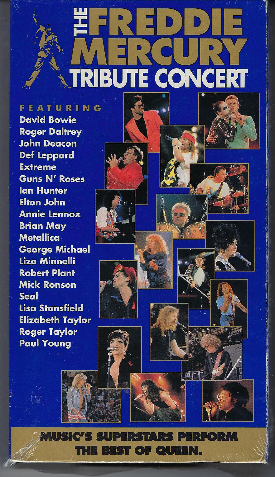 Queen AMAZING NM IN SHRINK FREDDIE MERCURY TRIBUTE CONCERT COMPLETE!!